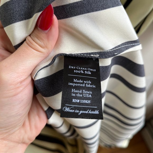 No. 6 Store Black and White Stripe Silk Shirt Dress XS S - Picture 3 of 5